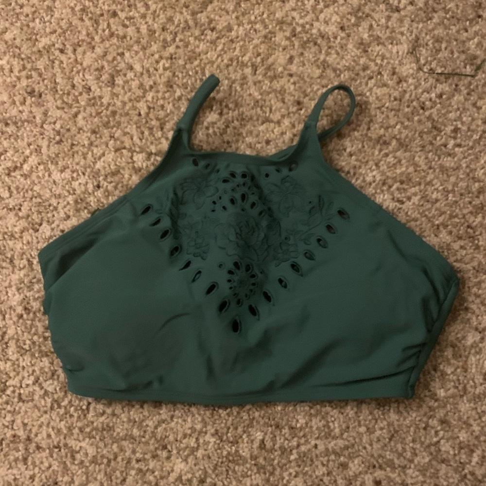 Green Halter Bikini Top